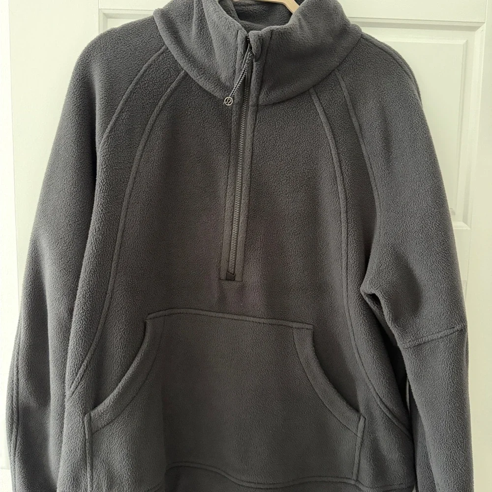 lululemon athletica Black Scuba Tumbled Flee e Funnel Neck Half Zip Hoodie - Picture 4 of 5